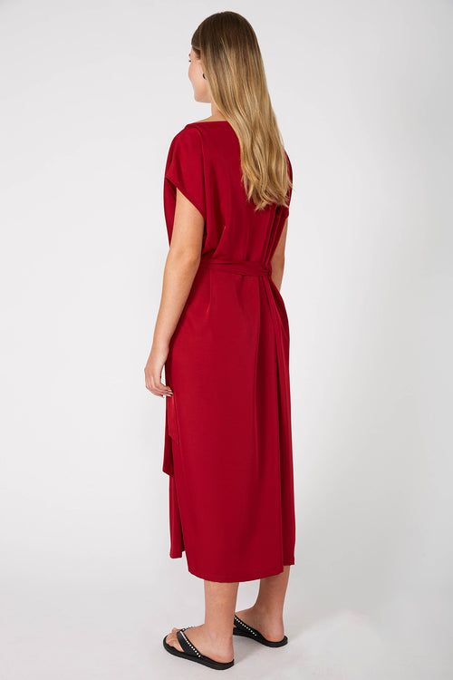 contract midi dress / dark red