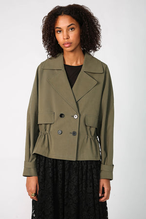cinched jacket / sage green