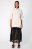 onward short sleeve shacket / natural marle