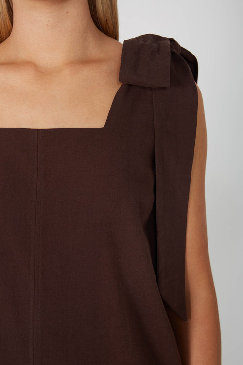 bowie midi dress / chocolate brown