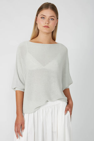 extension sleeve sweater / soft sage green