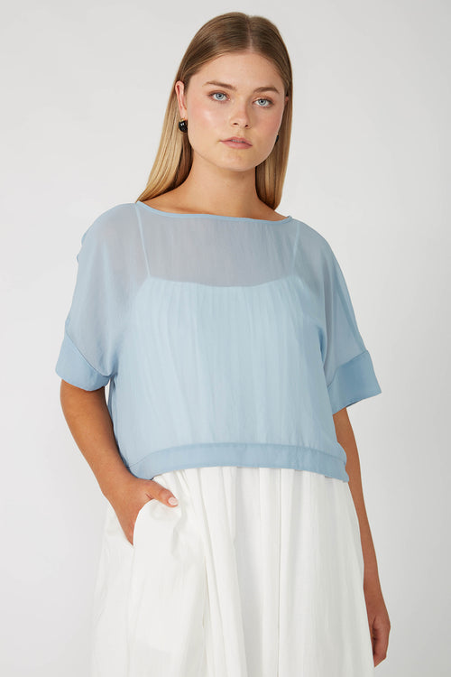 followed crop / dusty blue