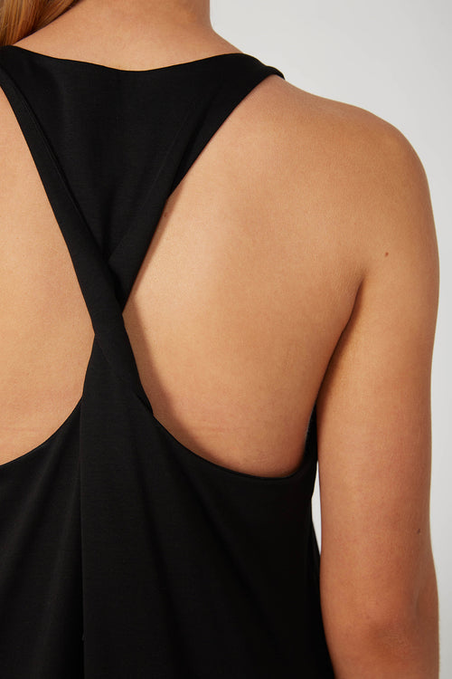 twist tank dress / black