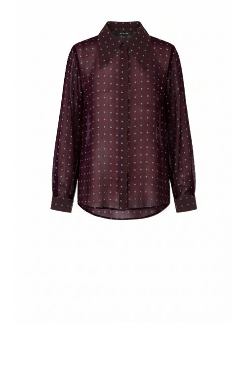 locked shirt / aubergine blue spot