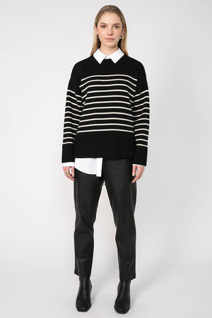 scan sweater / neutral|black stripe