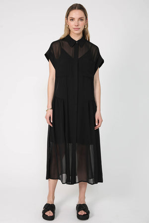 trekker midi dress / black