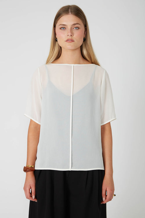 element short sleeve top / vintage white