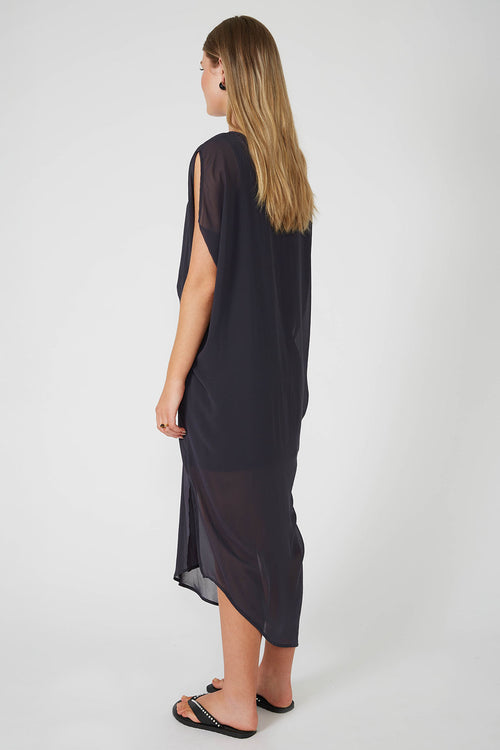 fold maxi dress / bullet grey
