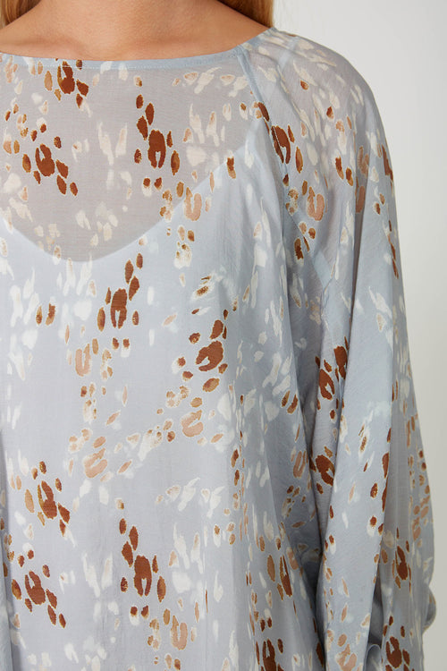 raven dress / blue|tan scatter animal