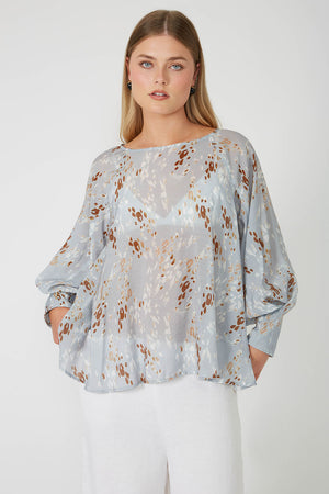 raven top / blue|tan scatter animal