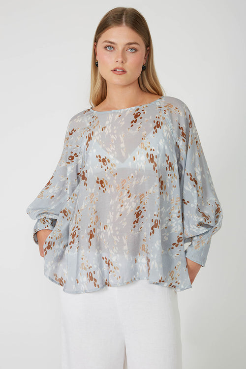 raven top / blue|tan scatter animal