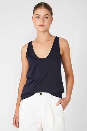 glazed tank / dark navy