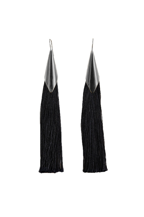 tassel earring / silver