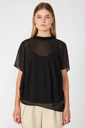 air short sleeve top / black