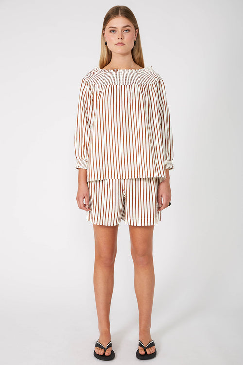 gale top / cream|brass stripe