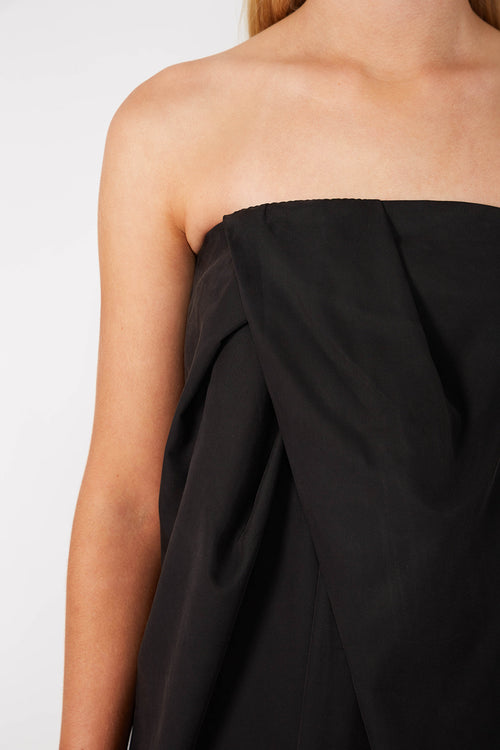 inclined bandeau dress / black