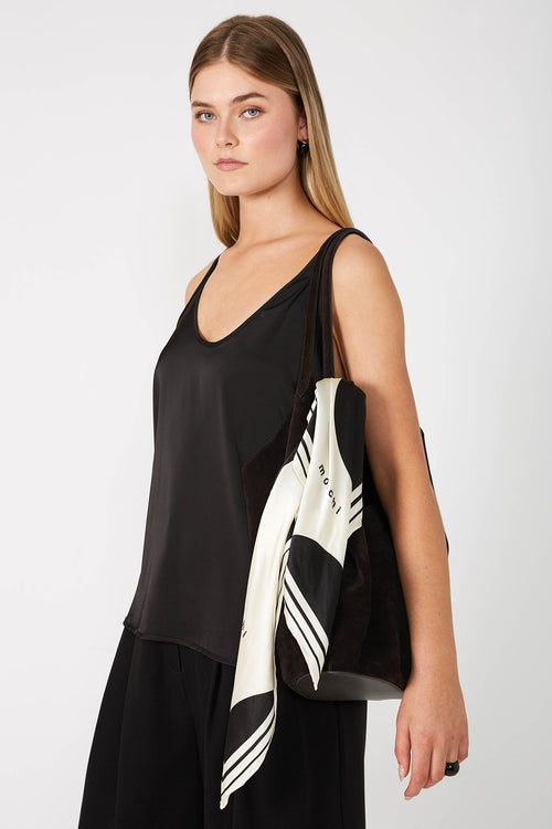 polka dot scarf / black|ivory