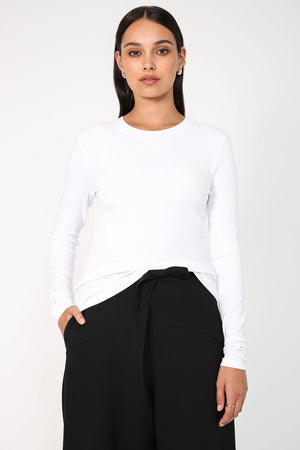 modest rib top / white