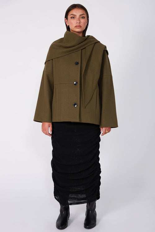 cres scarf / olive marle