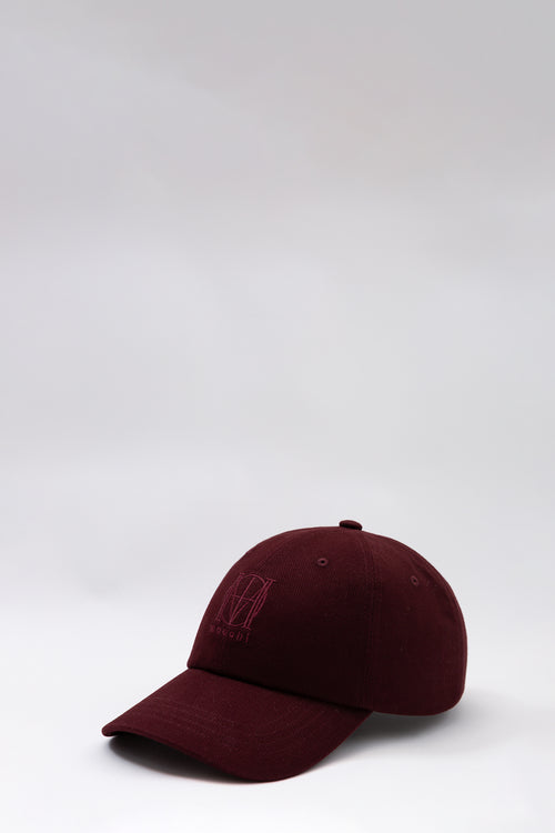 pillar cap / dark sangria red