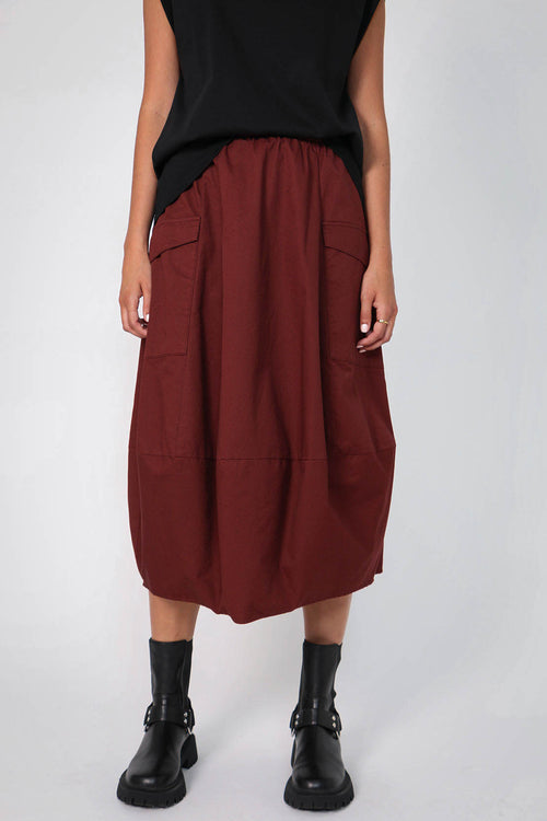 global skirt / dark rosewood red