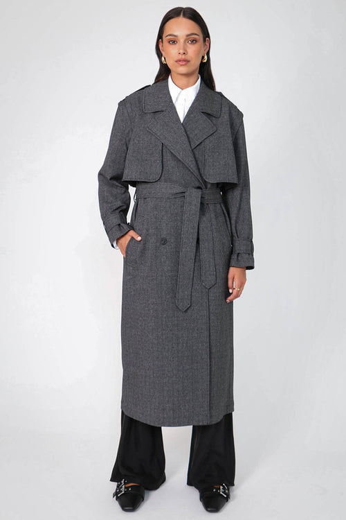 vesty trench / charcoal marle