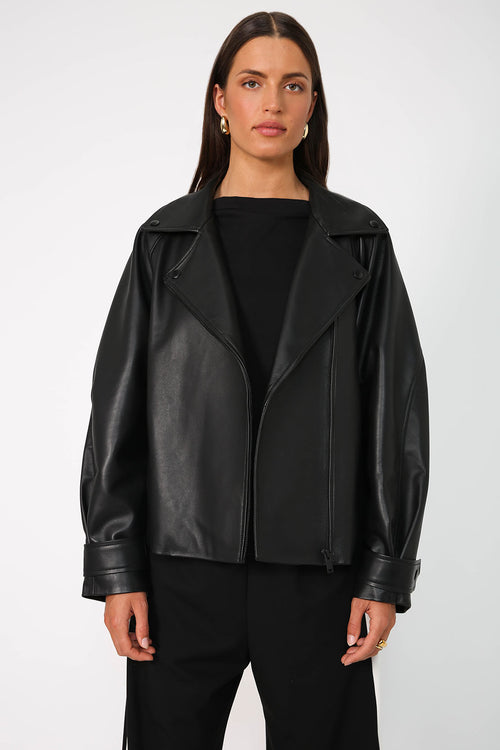 luxe moto jacket / black