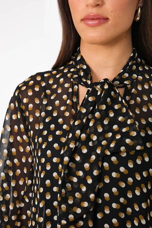 focused dress / black|camel spot