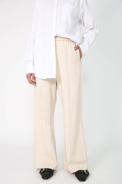 coached pintuck pant / cream