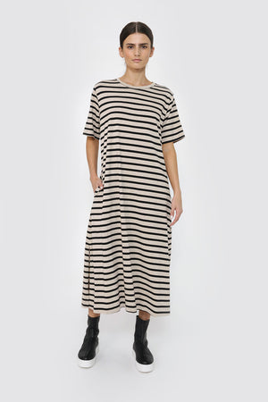 modes maxi dress / neutral stripe