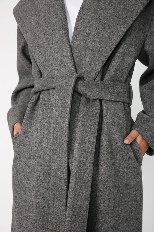 collar coat / Mid Grey