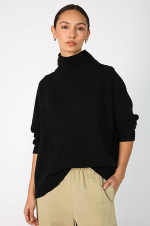 reply polo sweater / black