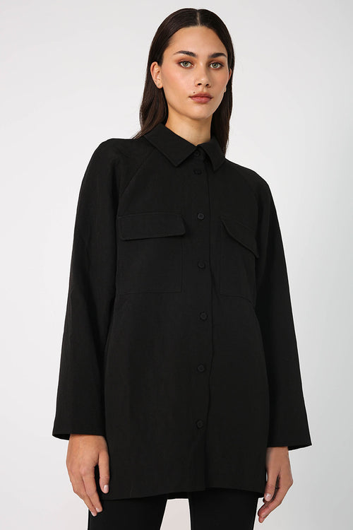 onward shacket / black