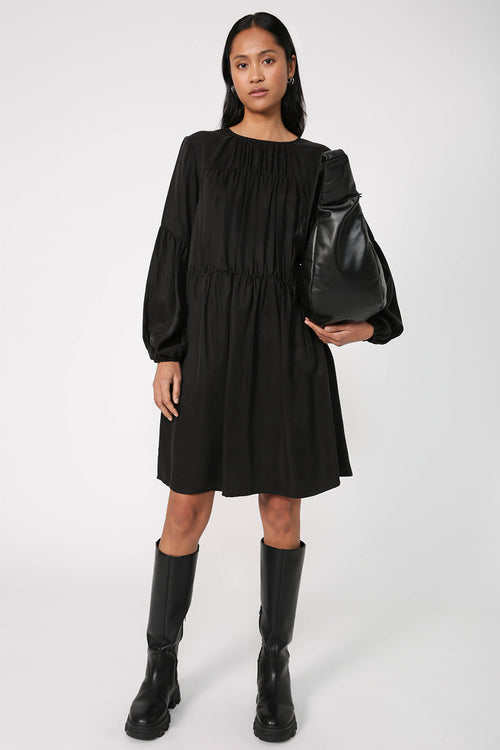 tier dress / black