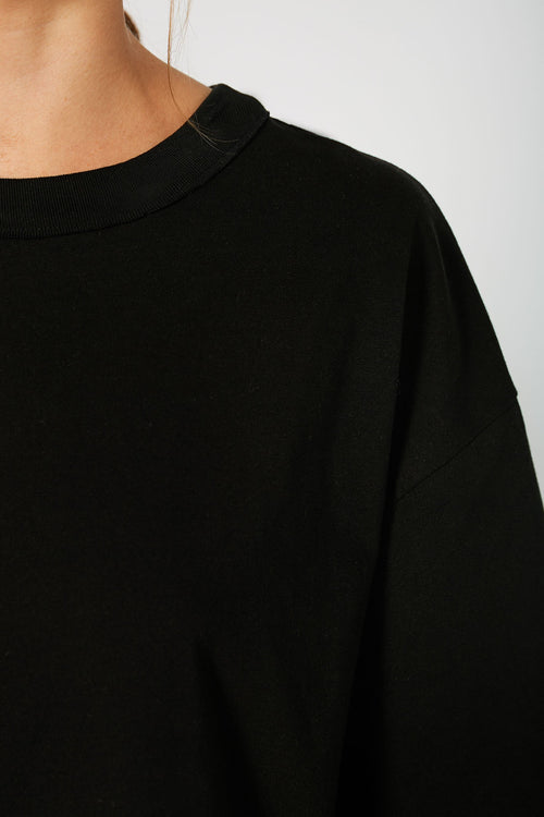 fronted longline tee / black