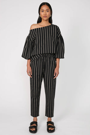 dessa pant / black|natural stripe