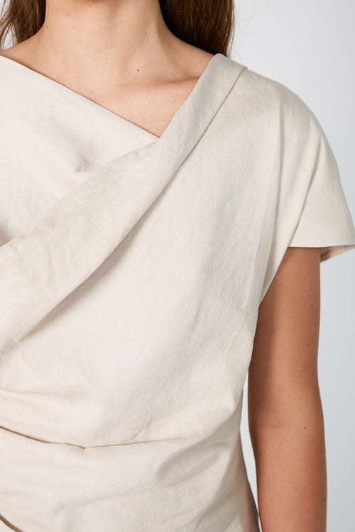 torrent short sleeve top / sand beige