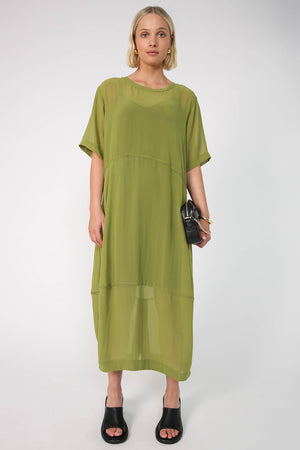 headspin dress / leaf green