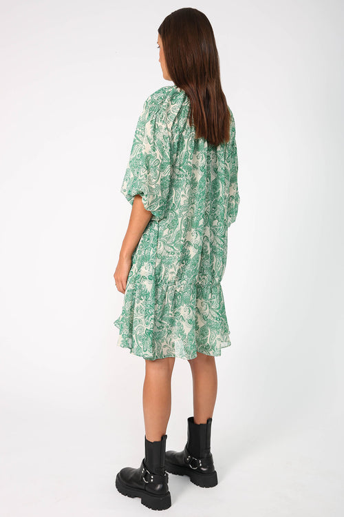 gallery dress / green|cream paisley print