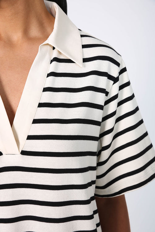 field dress / buttermilk |black stripe