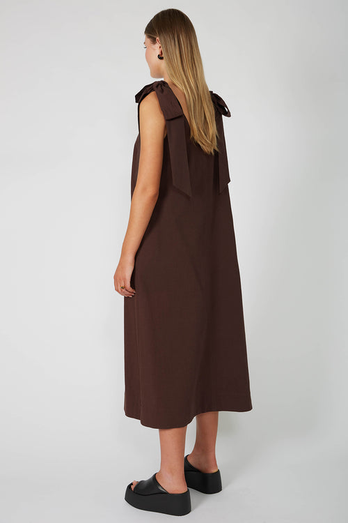 bowie midi dress / chocolate brown
