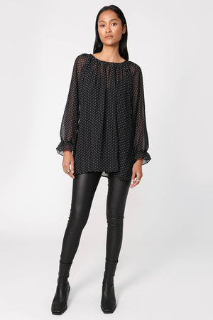 vital top / double dot print
