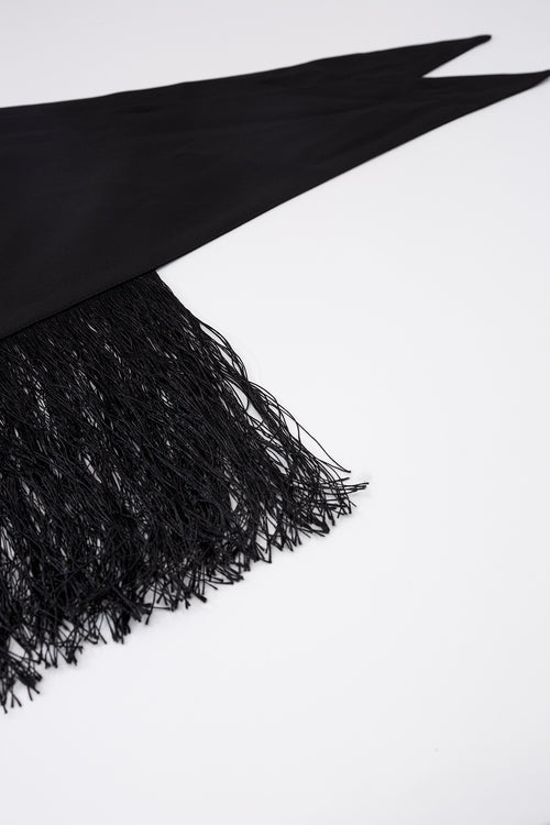 fringed oversized bandana / black