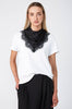 lace trim oversized bandana / black