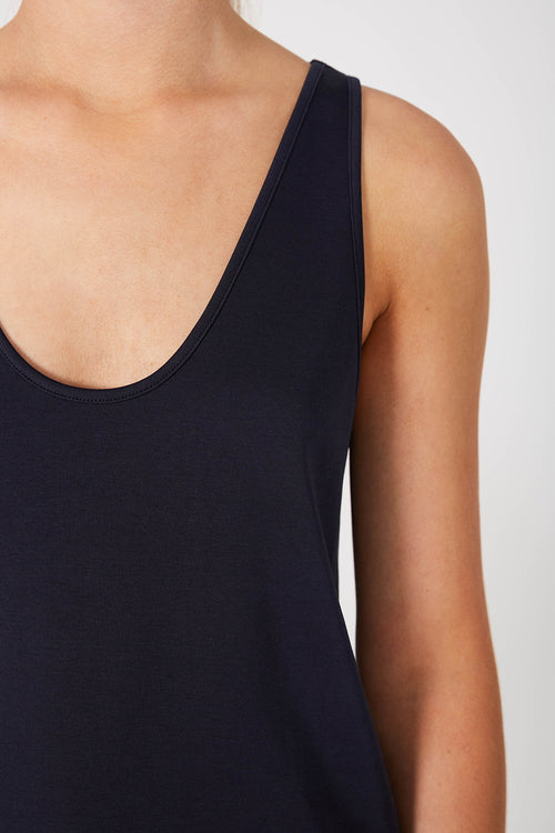 glazed tank / dark navy