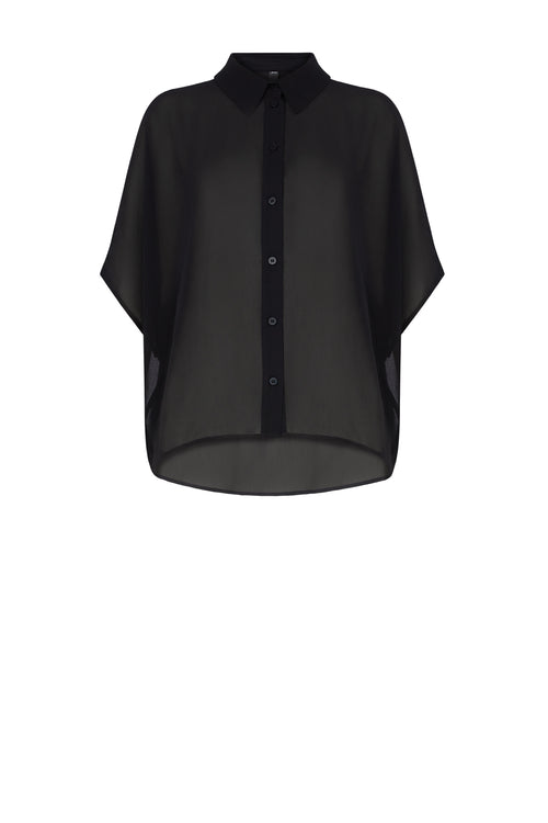 shirr shirt / black