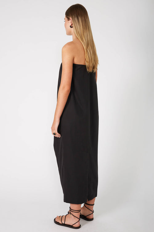 inclined bandeau dress / black