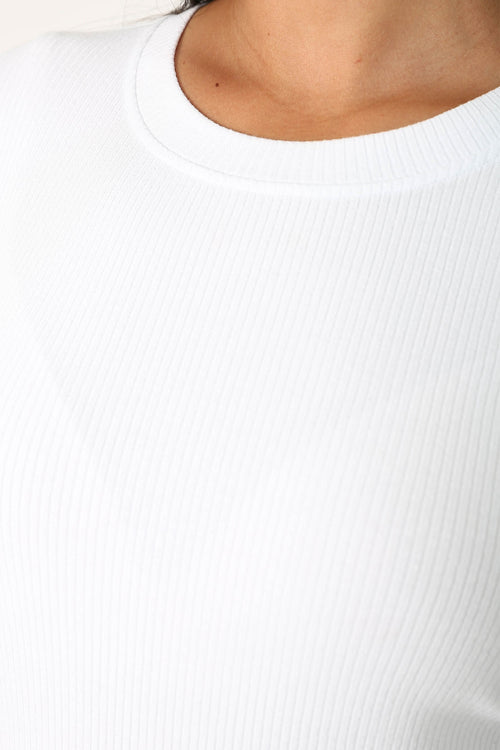 modest rib top / white