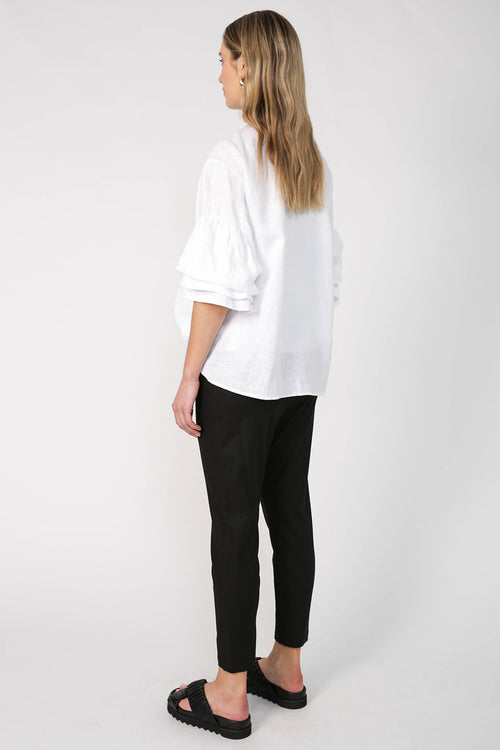 continual pant / black linen