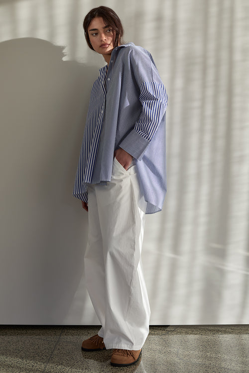 admit shirt / biro blue|white stripe